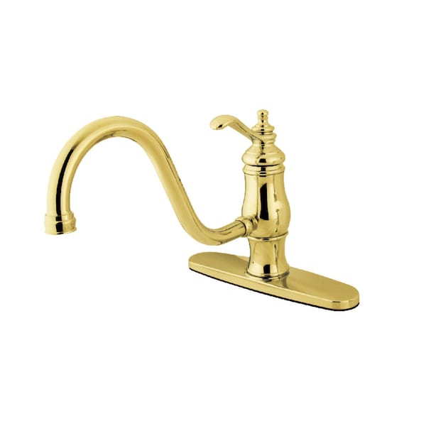 KS1572TLLS Heritage 8" Sgl-Handle Kitchen Faucet W/out Sprayer, Brass